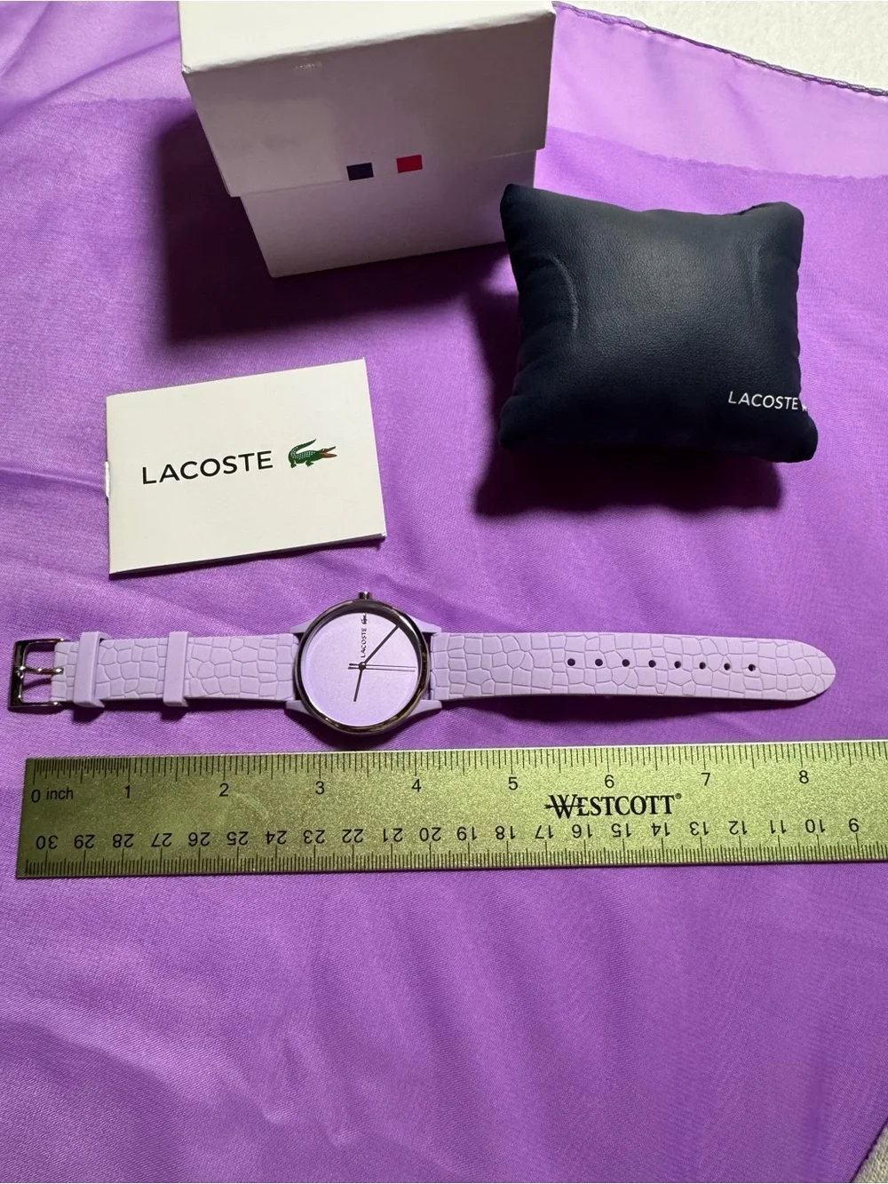 Lacoste Lavender Silicone Crocodile-Textured Women's Watch